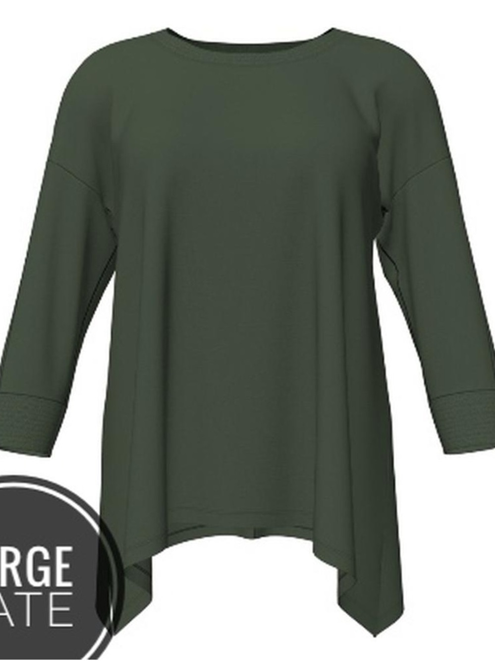 LuLaRoe Olive Green Asymmetric Tunic Top